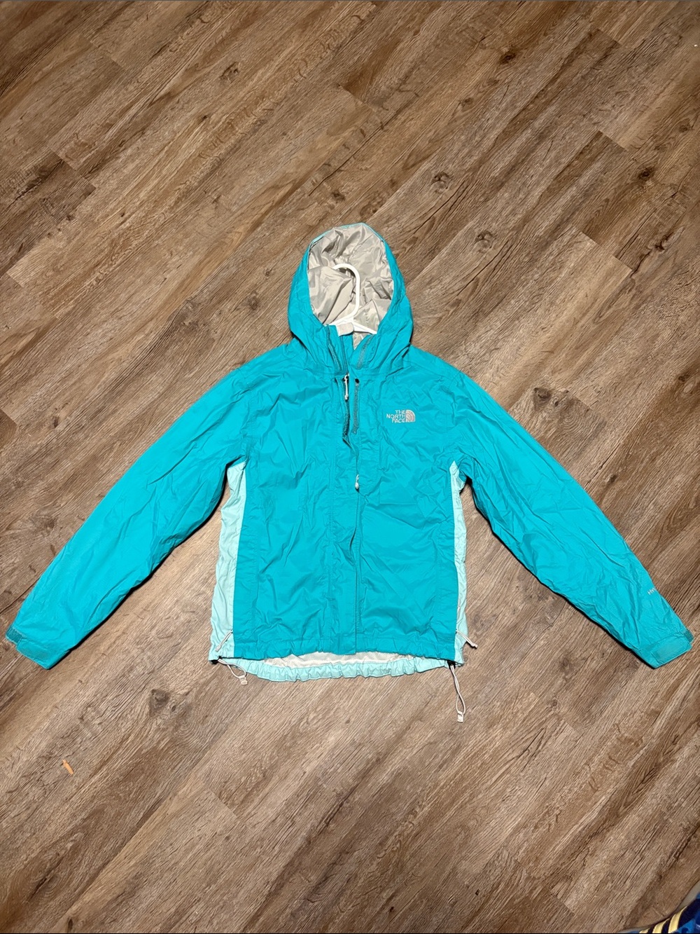 The North Face Turquoise Hooded Women's Rain Jacket